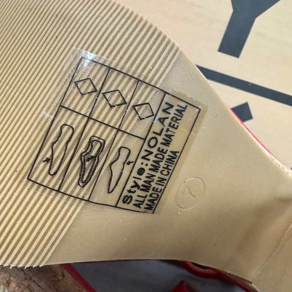 Yoki Red Cork Wedge Platform Sandals Women Size 7 Ankle Strap Open Toe - Picture 8 of 9